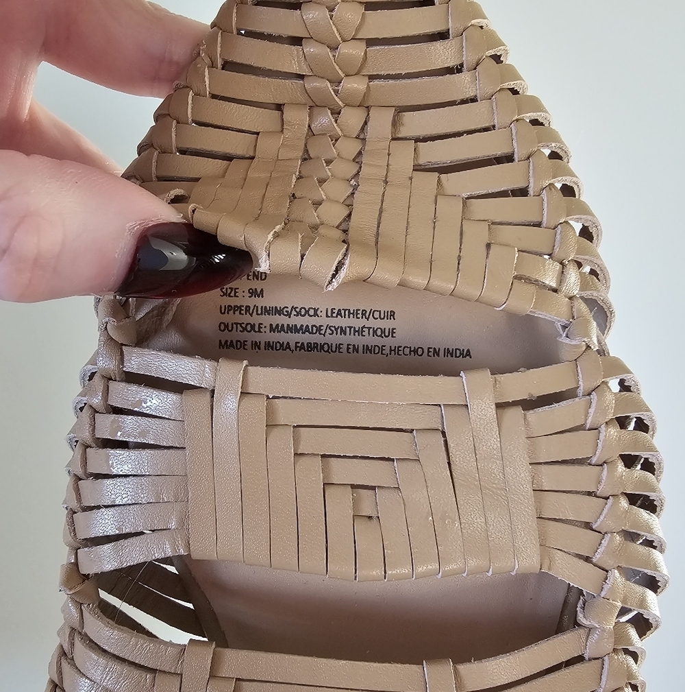 Anthropologie Matisse 9 East End woven Leather Women's Tan Woven Mules - Picture 3 of 4